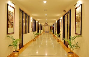 An interior corridor of the hotel