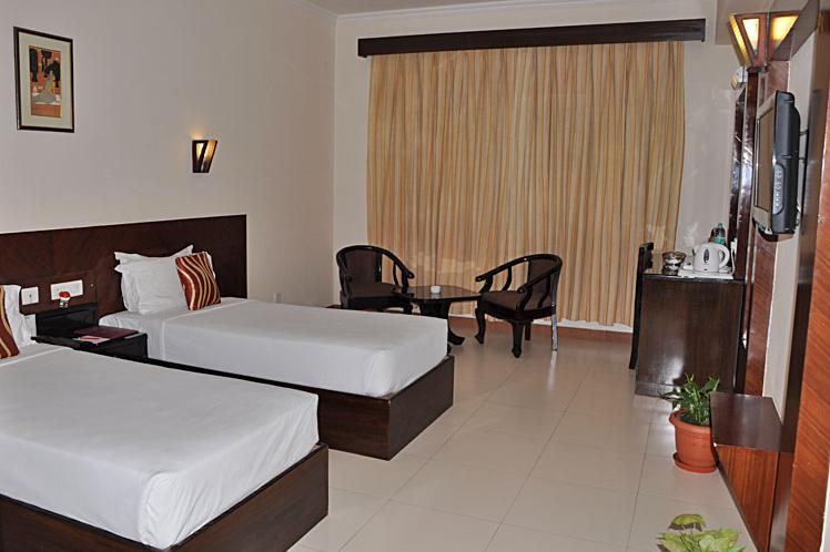 A photograph of the hotel shared by the property, showing its public areas